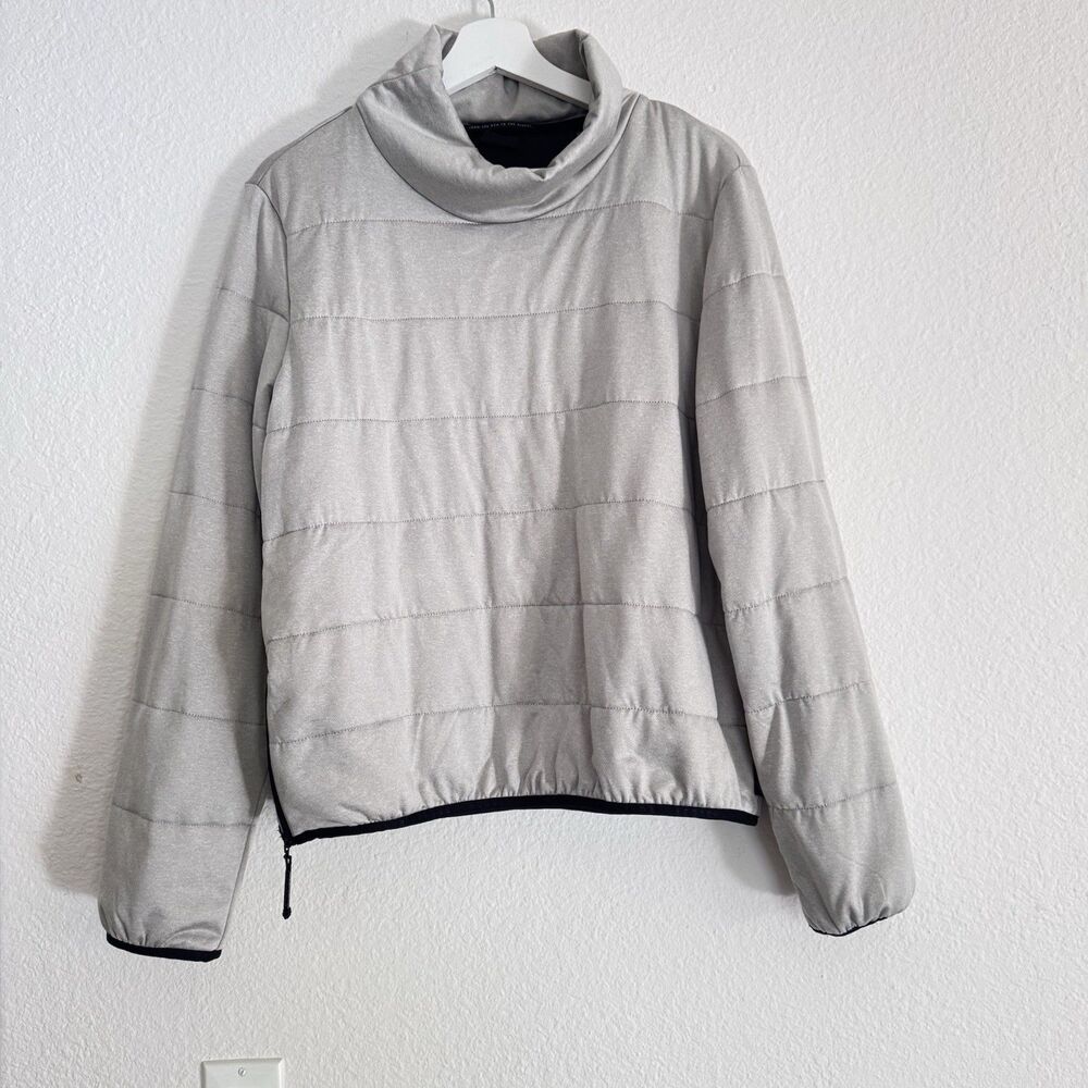 SCOTCH & SODA Silver Mock Neck Warm Double Layer Pullover jacket Sweater Sz L
